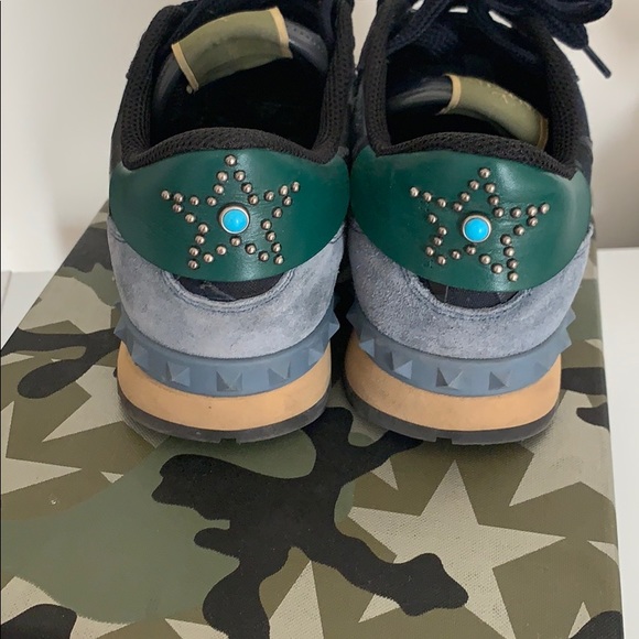 Valentino Sneakers With Pink Stars And Rhinestones In White Valentino Star Sneakers